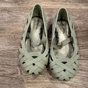 Melissa + Jason Wu Mint Green Woven Jelly Flats